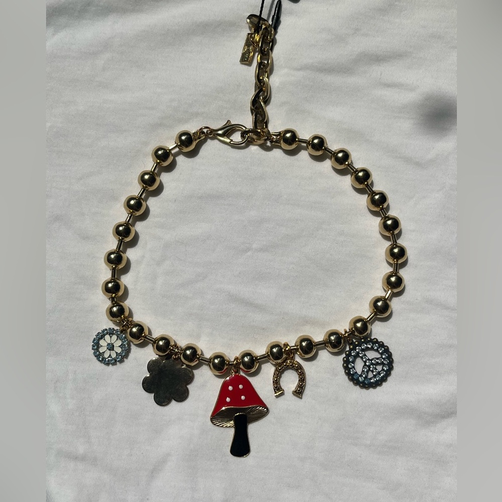 Tovastore Shroom charm Necklace in red